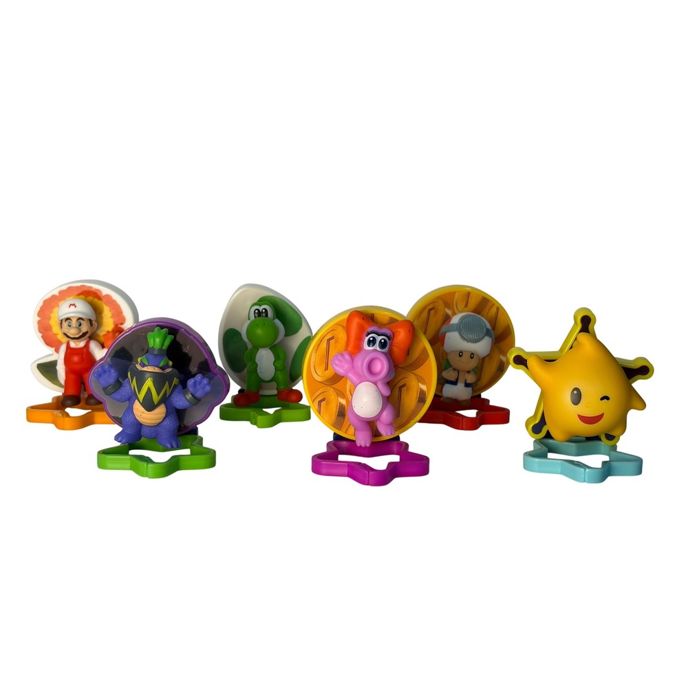 McDonalds Super Mario Galaxy Happy Meal Toys Bundle of 6